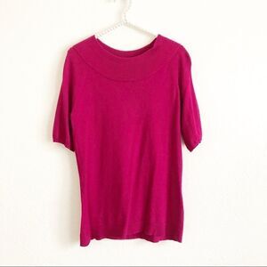 Jones Wear Hot Pink Short Sleeve Sweater Top Women’s Size Medium